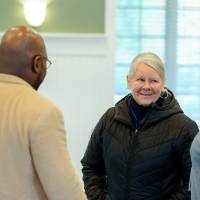 alumni speaking to panelist